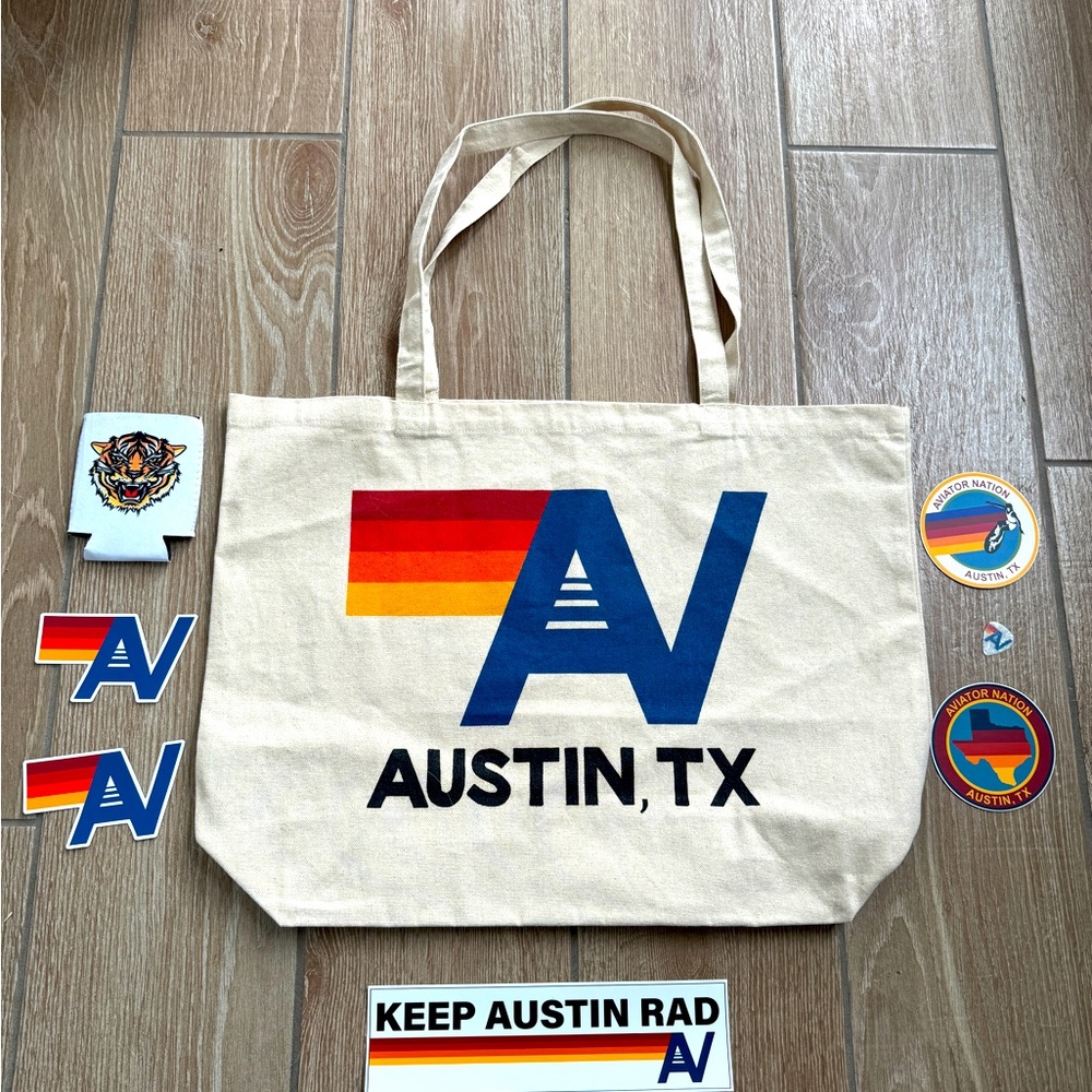 Aviator Nation XL Canvas Tote Bag Austin, TX